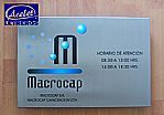 LETREROS INTERIORES PLACA METALICA MACROCAP