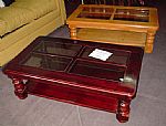 Mesa de centro con vidrio