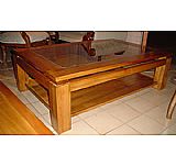 MESA DE CENTRO CUBIERTA ELEVADA CON VIDRIO