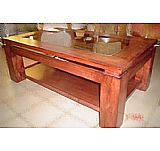 MESA DE CENTRO CUBIERTA ELEVADA CON VIDRIO